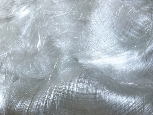 white polyester fibers.